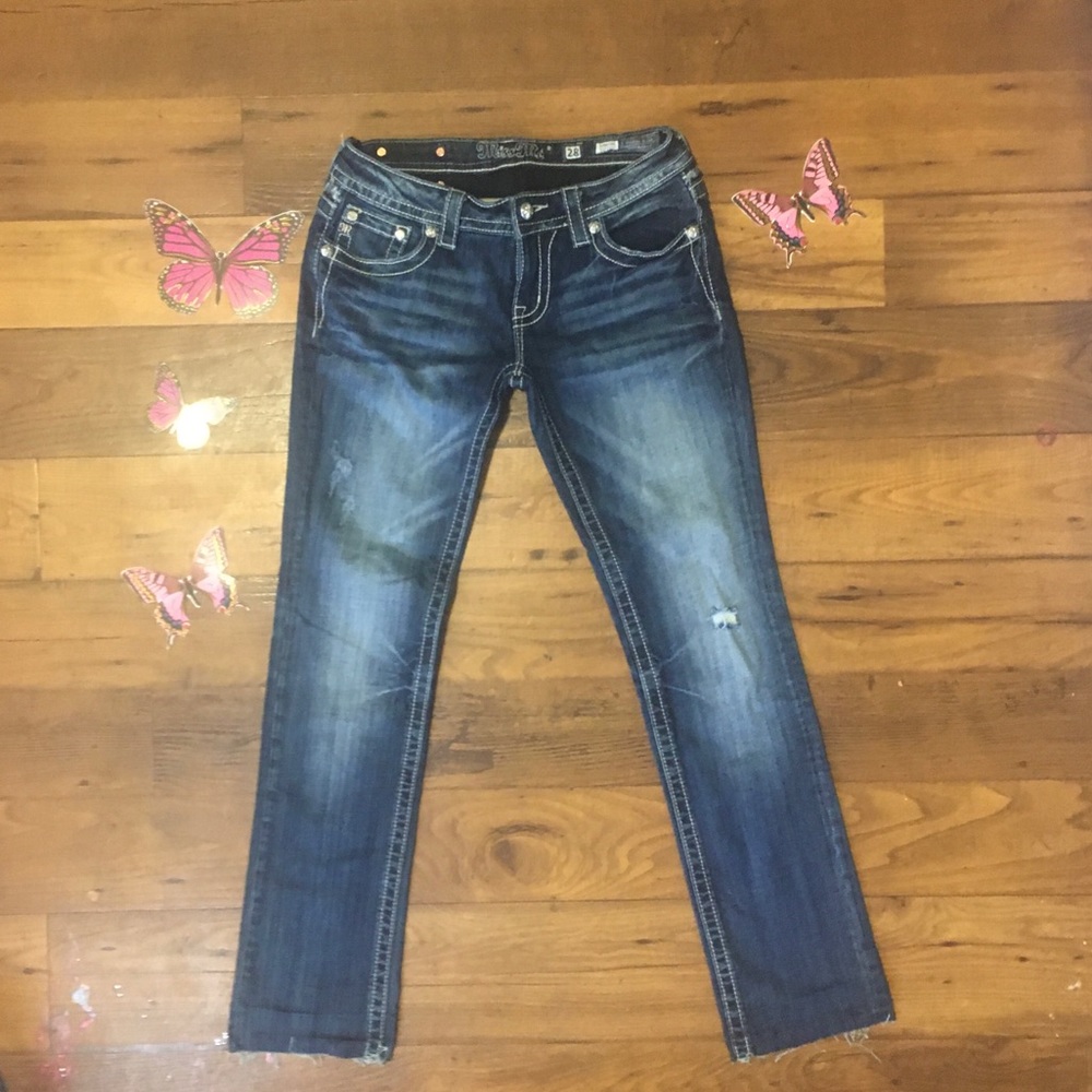 MISS ME jeans(28) w/silver sequins